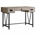 Daphnes Dinnette 48 in. Taupe Reclaimed Wood & Black Metal Computer Desk DA2433091